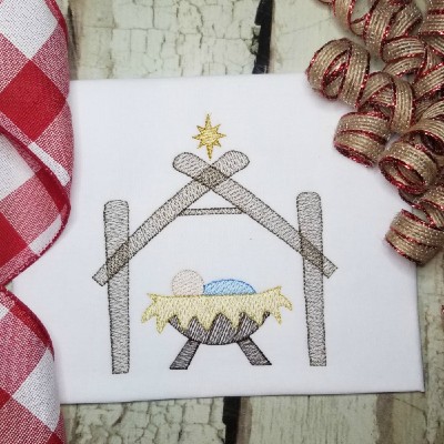 nativity scene machine embroidery design